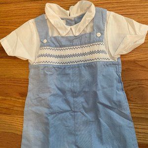 Baby Boy Smocked Shortall, Size 18 Months